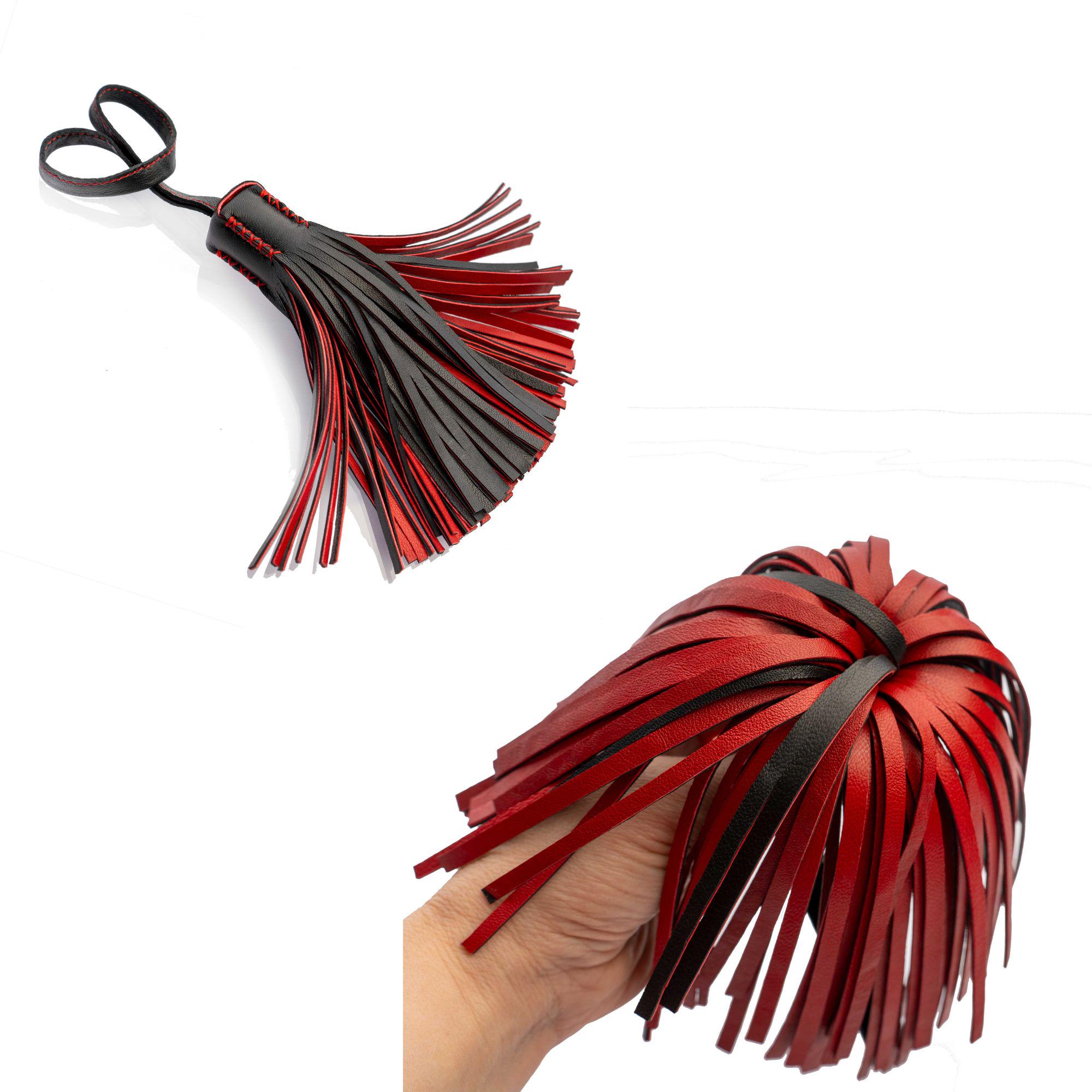 Breloque Pompon Franges Noir En Cuir - Bijou De Sac Ou Porte-clés - Made In France - Neuf