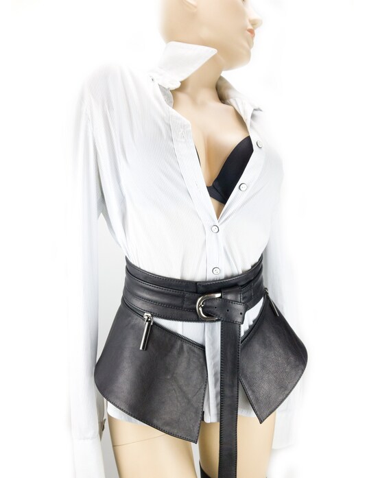 leather peplum belt