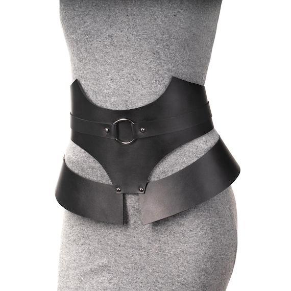 Leather Waist Corset Belt: Hourglass Cinching Peplum Harness  display picture 1