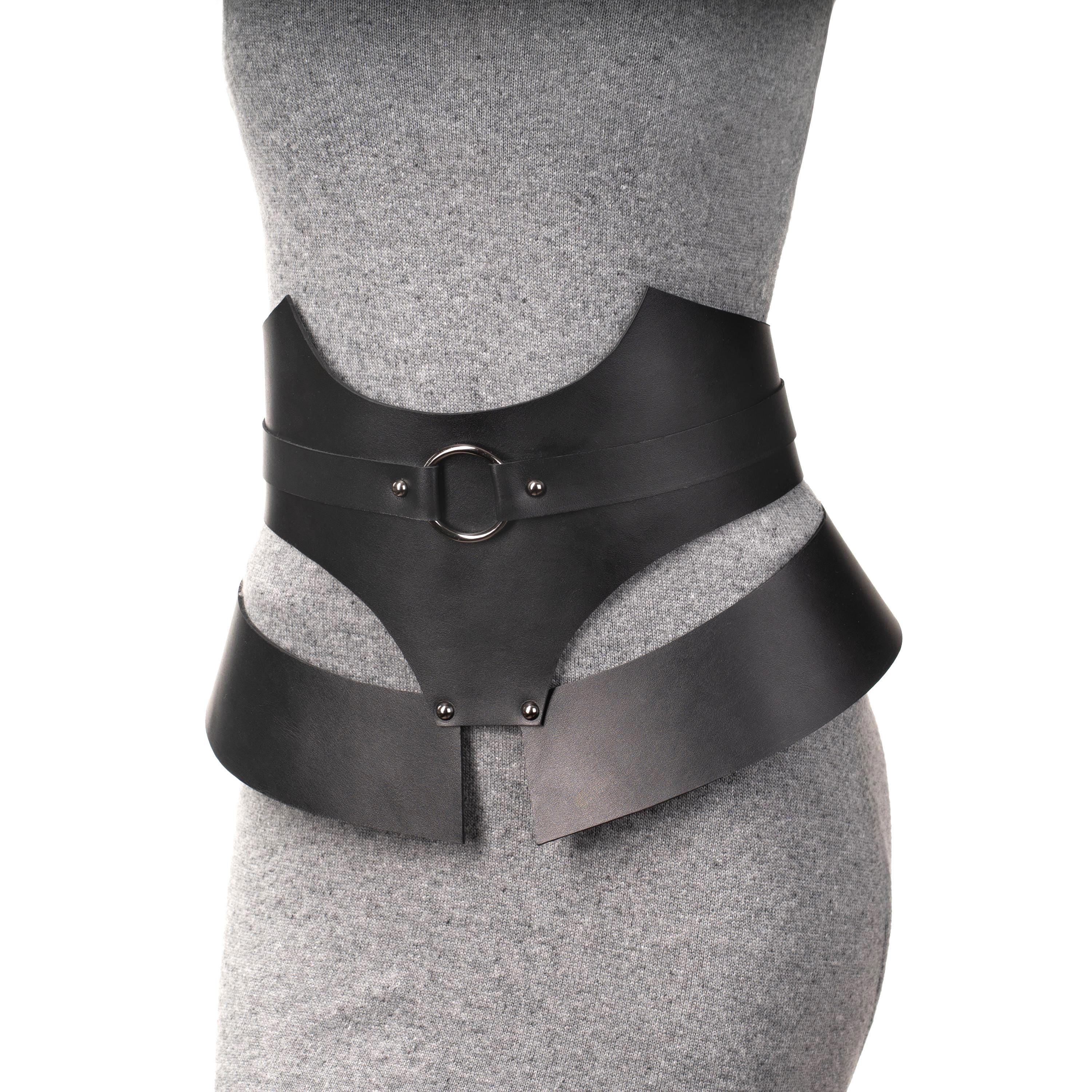 Leather Waist Corset Belt: Hourglass Cinching Peplum Harness 