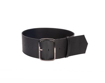 Wide Black Leather Corset Belt: Punk Goth Streetwear, XS-XXXL