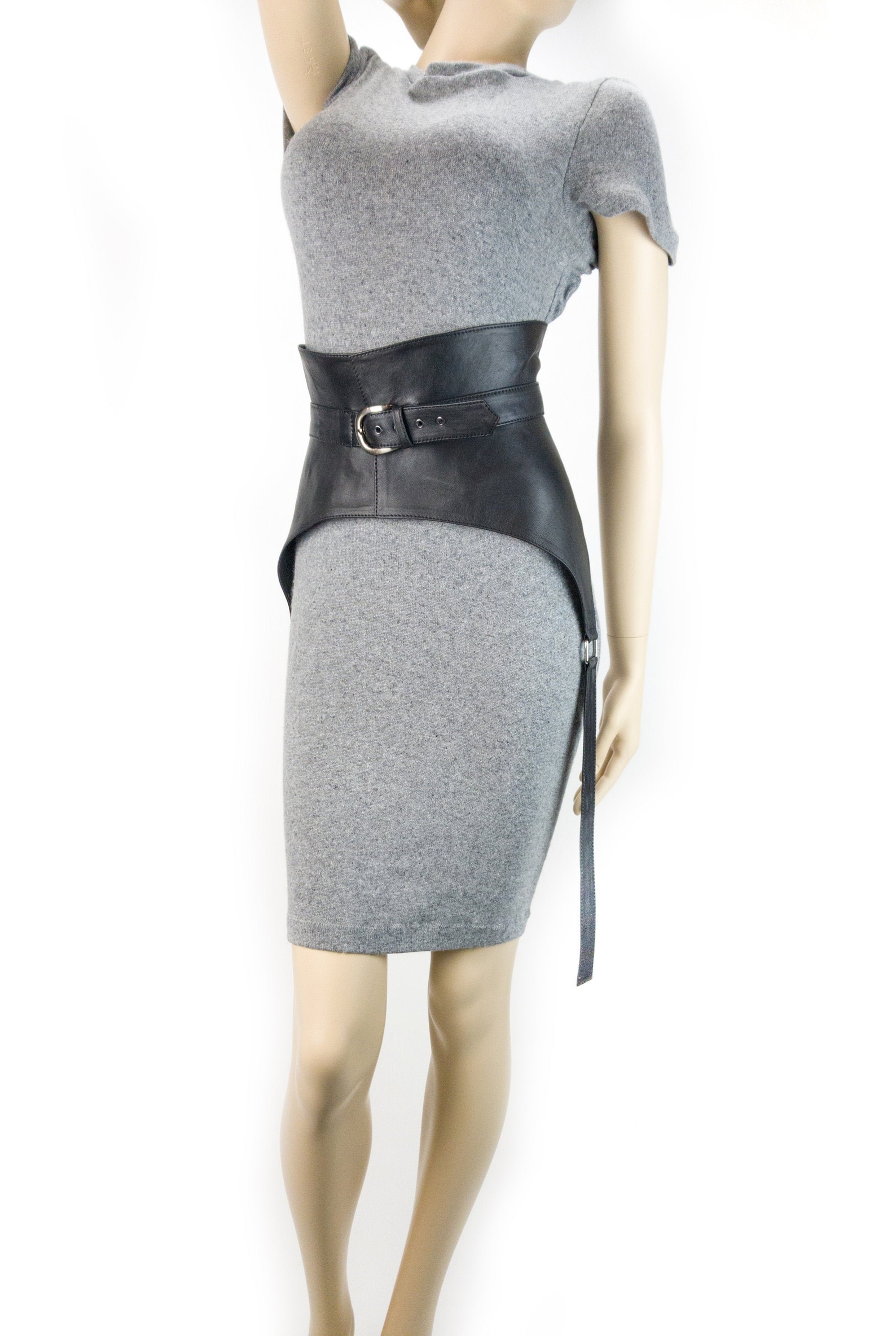 Black Leather Harness Belt Leather Peplum Belt Sexy Corset Etsy