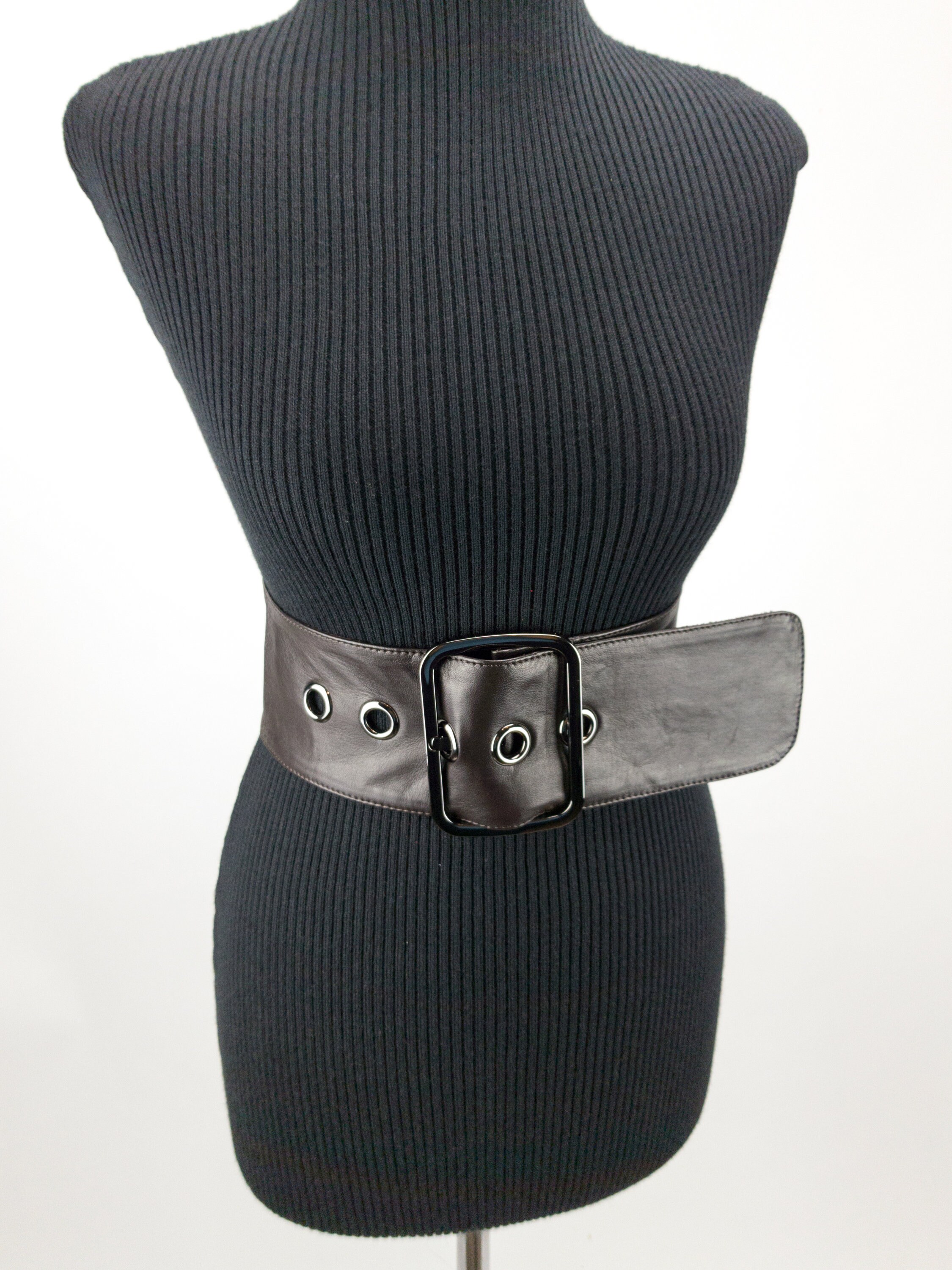 Dark Brown Leather Corset Belt Wide 10 cm 4 inch Women Belt. Etsy
