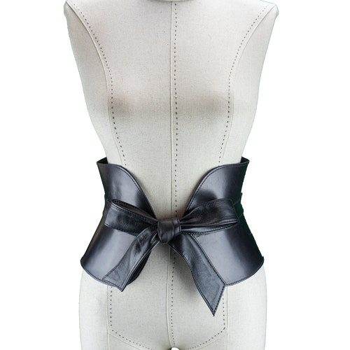 Leather Bow Bow Belt Elegant Corset - Etsy