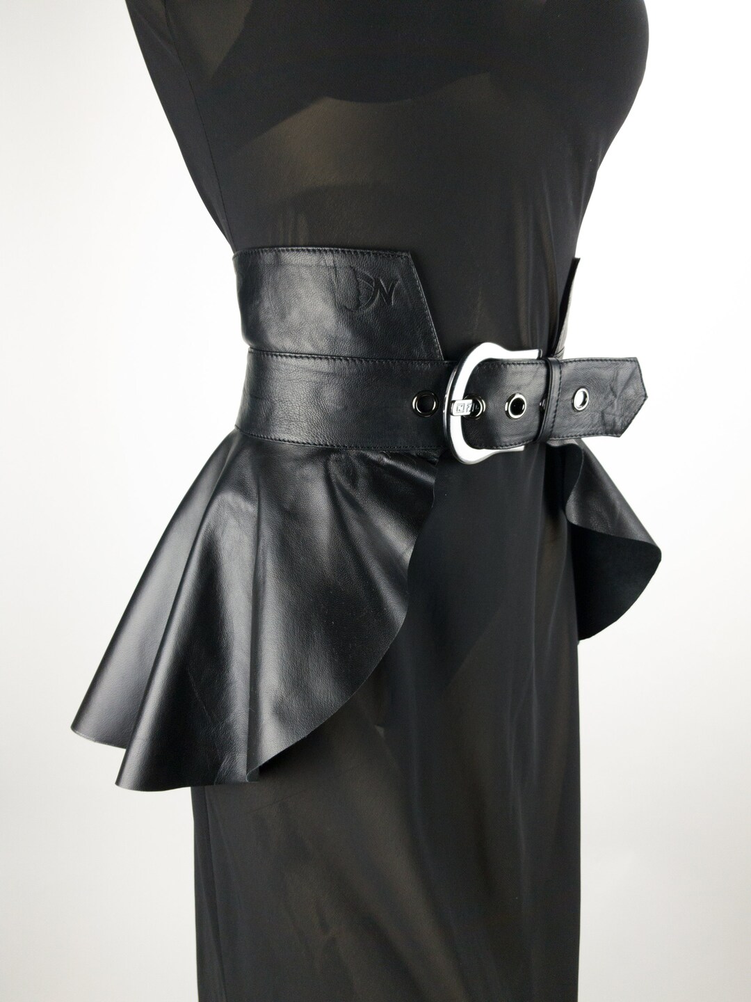 XS- 3XL Leather Peplum Long Skirt Belt, Womens Leather Belt