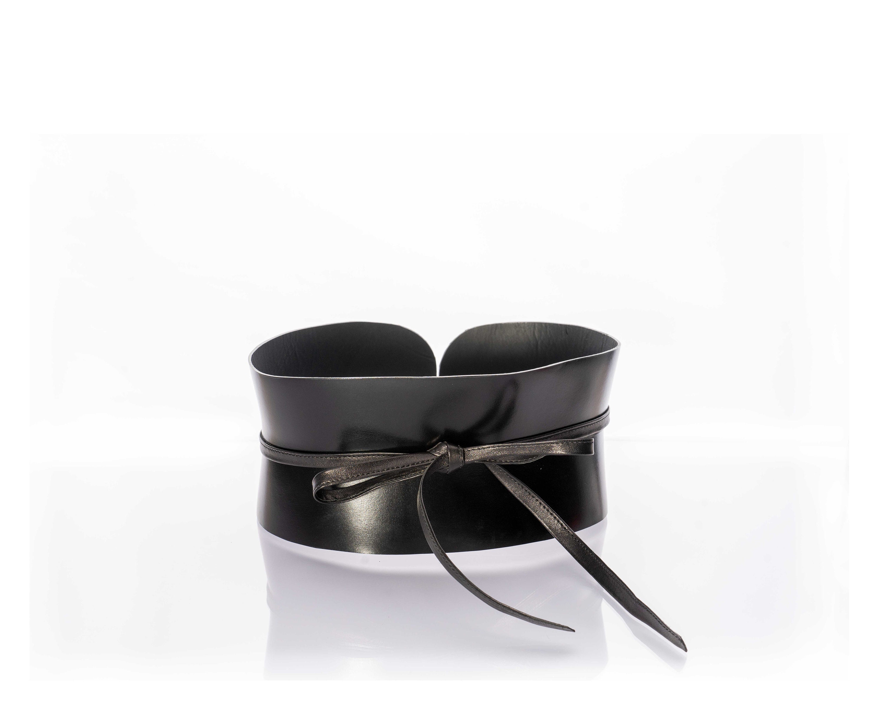Leather Tie Obi belt, Dress Corset Belt, Hourglass waist belt, Waist shaper belt