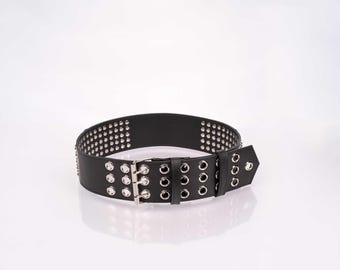 【ZOE】 Roller belt mini / silver × black XS-3X Wide 3 1/5
