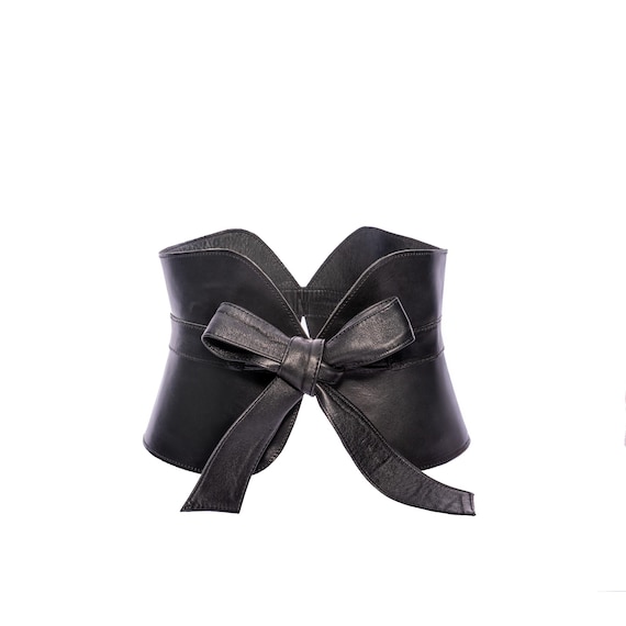 Leather Corset Tie Bow Elegant Dressy Event Belt, Slimming  display picture 3