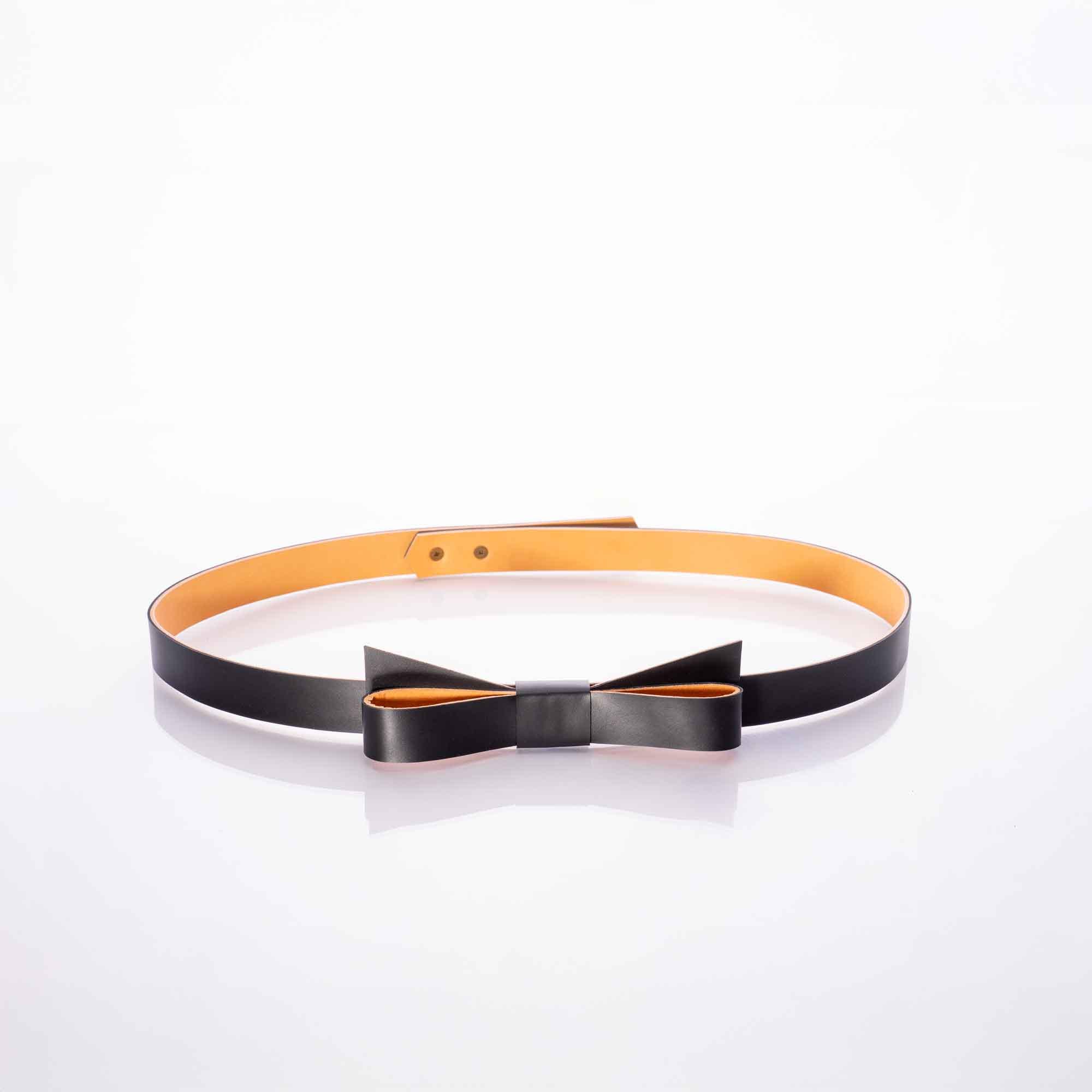 Thin Leather Bow Belt: Adjustable Skinny Waist Belt - Etsy