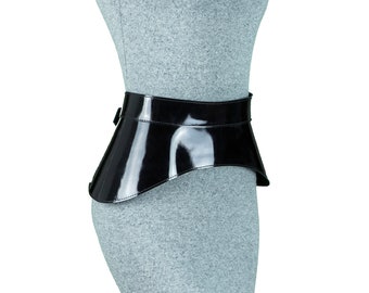 Ceinture large en cuir noire, Ceinture corset, Ceinture de créateur, Grandes tailles