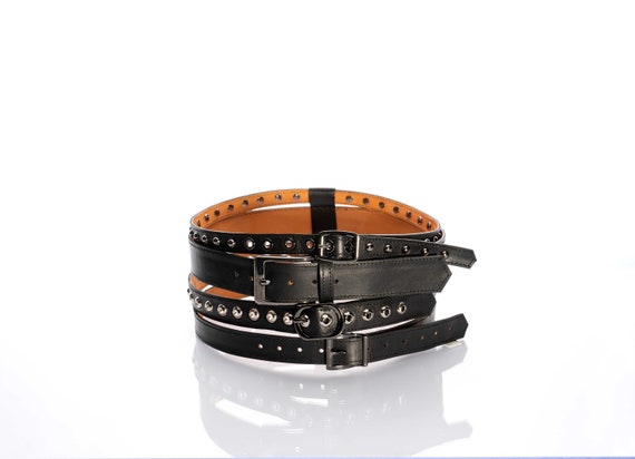小物 SUBCIETY studded belt Black Connector Studded Belt – MONDO Menswear
