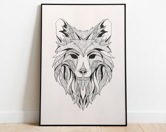 Fox pen Illustration