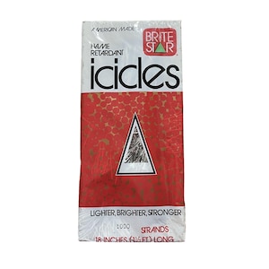 Vintage Brite Star Icicles Flame Retardant Tinsel Strands 18 Inches Long Unopened Retro Christmas Tree Decor American Made Holiday Shimmer