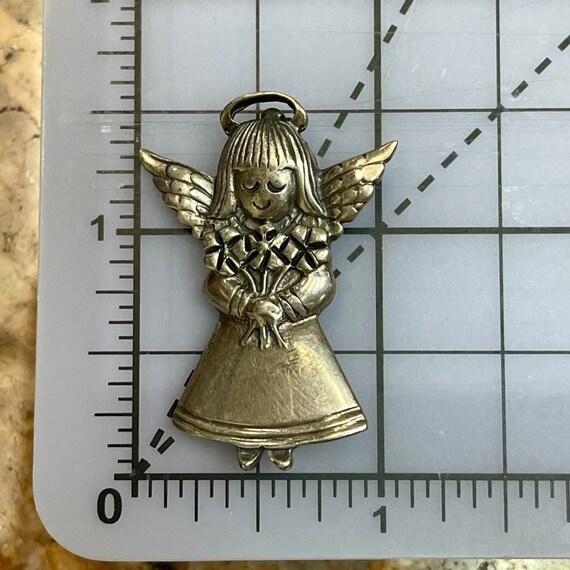 Marked 925 Sterling Silver Angel Little Girl with… - image 3