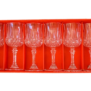 Lot de 6 (six) verres à vin vintage en cristal d&#39;arques JG Durand véritable 24 % plomb PbO par Cristal D&#39;arques JG Durand fabriqué en France (3301IS)