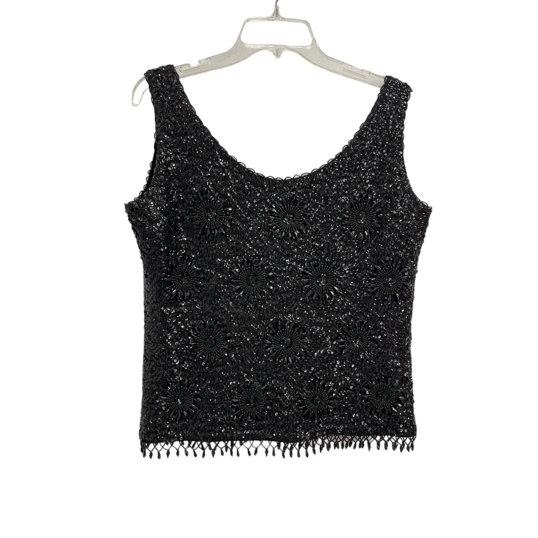 SWEET SERENADE BLACK WOVEN TOP main image 1