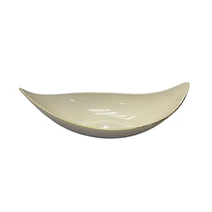 Lenox Boat-Shaped Serving Dish |  Decorated with 24-Karat Gold Trim | Fine Bone China Decorative Centerpiece | Made in USA Collectible