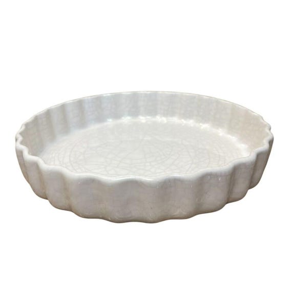 Vintage Pfaltzgraff White Ceramic Quiche Tart Baking Dish