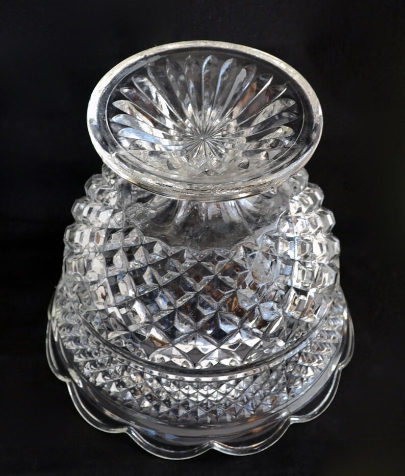 Anchor Hocking Footed Compote Bowl With Lid Wexford Pattern Etsy