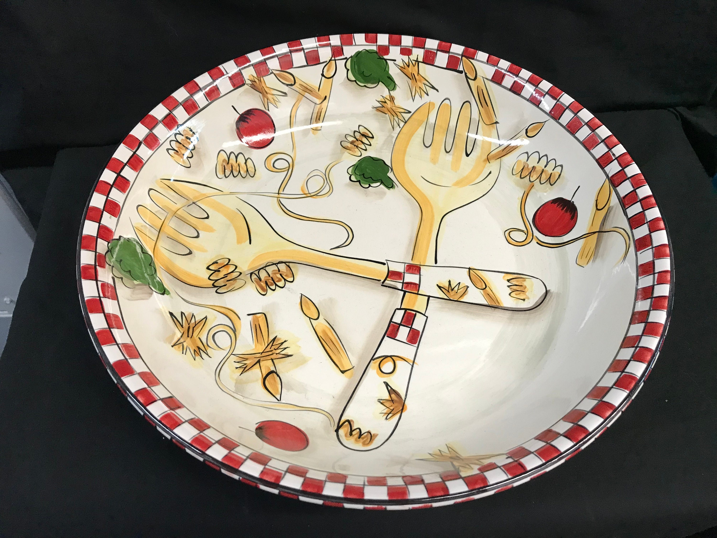 Tabletops Gallery pasta 101 Handpainted Pasta Bowls/serving Bowl Etsy