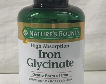 Nature's Bounty Iron Glycinate 300 Count EXP 2/2028