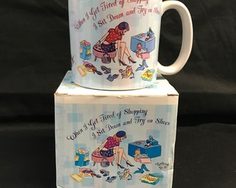 Burton & Burton "Pampered Girls" Mug - Shoe Shopping Theme