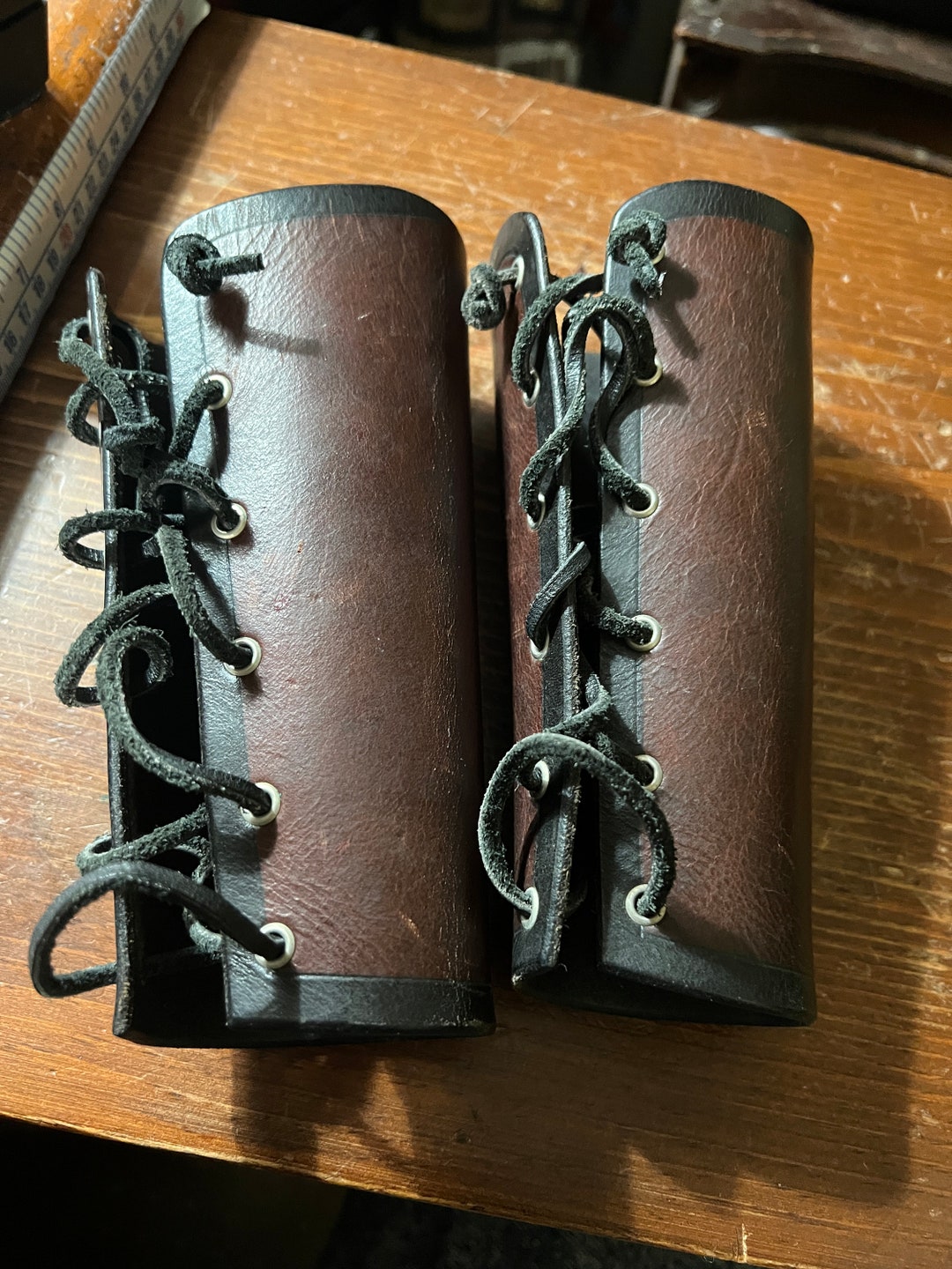 Leather Arm Protectors, Gauntlets, Dog Training Protectors, Warrior Forearm Guards, Azteca