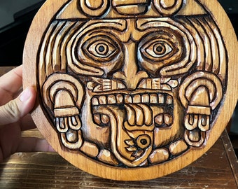 Wood Carved Tonatiuh Aztec Sun God From Mexico 10, Aztec Calendar Face,  Mexican Art, Ancient Mexico Indians, Sol, Sacrifice, Prehispanic - Etsy  Hong Kong