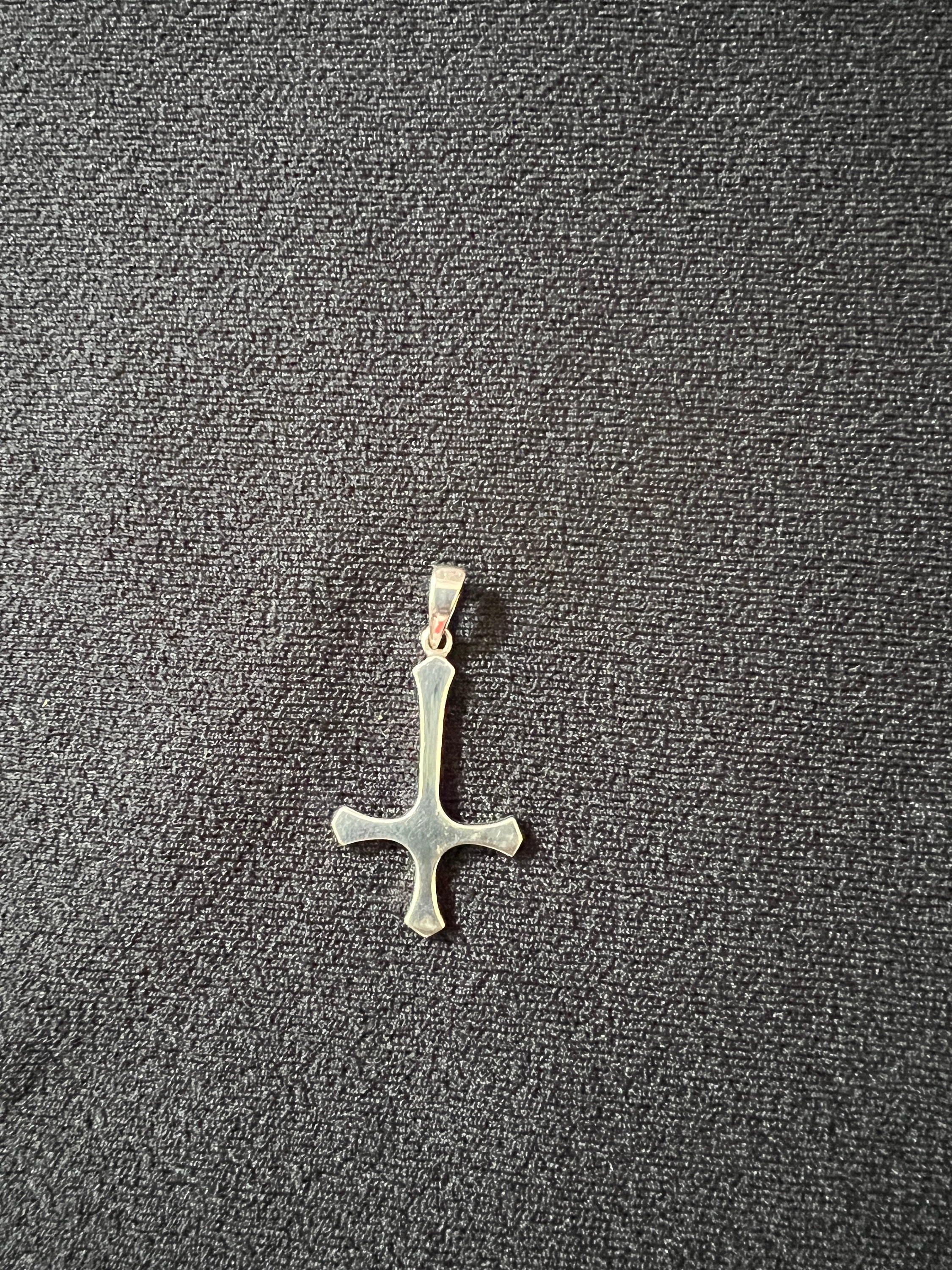 Inverted Cross Pendants Sterling Silver Anti-religion - Etsy