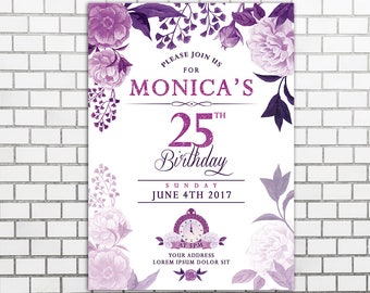 purple invitation etsy