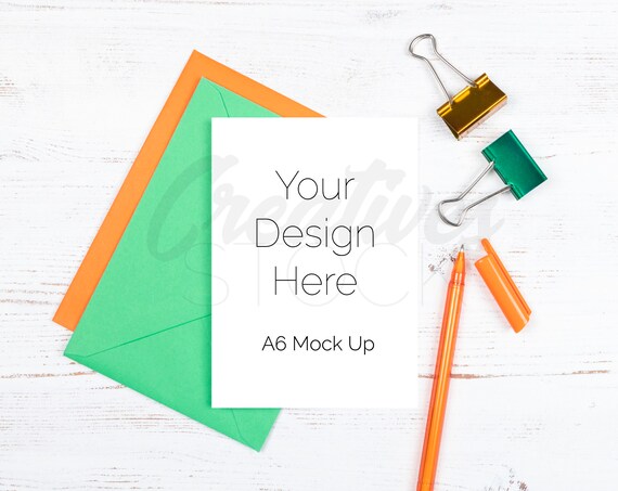 Greeting Card Mockup Stationery Mock Up A6 Card Styled