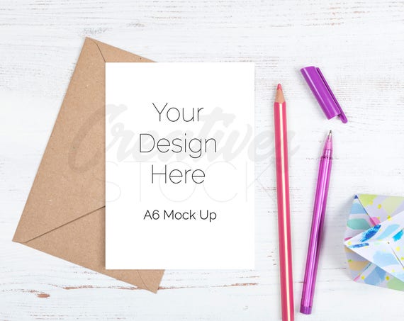 Card Mockup Stationery Mock Up A6 Card Greetings Card