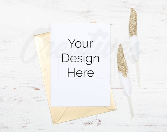 Greetings Card Card Mockup Styled Stock Photograph Stationery Mock