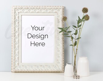 Download Free Styled Frame Mockup, White Frame Mockup, A4 print, Mockup, Wedding Mockup, White Frame, PSD Smart Object & JPEG, Instant Digital Download PSD Template