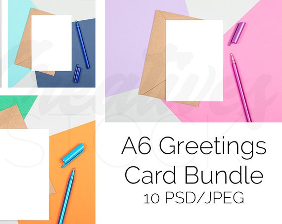 Bundle Of 10 Styled Stock Photographs Card Mockup Stationery