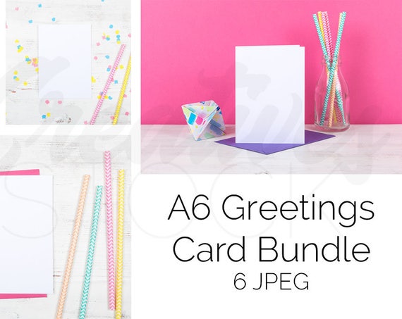 Bundle Of 6 Styled Stock Photographs Card Mockup Stationery