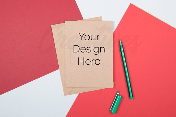 Valentine Mockup Styled Stock Stationery Mock Up A6 Kraft