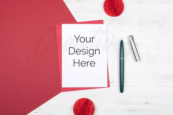 Stationery Mockup Styled Stock Valentine Card A6 Card Card