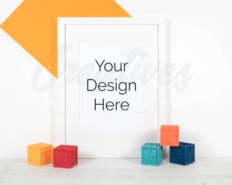 Download Free Frame Mockup, Children Print, Styled Stock, A4 Print, Childrens Print, Nursery Mockup, PSD Smart Object & JPEG, Instant Digital Download PSD Template