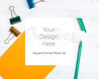 Download Free Square Card Mockup Birthday Card Styled Stock Photograph Stationery Mock Up Greetings Card Psd Jpeg Instant Digital Download Free Mockups Psd PSD Mockup Template