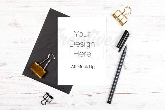 Card Mockup Stationery Mock Up Monochrome Card Greetings Card