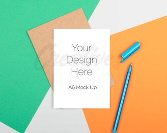 Pink Card Mockup Birthday Card Mockup Stationery Mock Up A6 Etsy