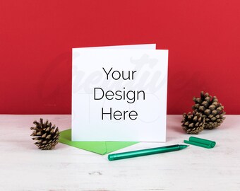 Download Square Christmas Card Card Mockup Styled Stock Christmas Card Stationery Mockup Square Card Psd Jpeg Instant Digital Download Free Mockups Best Templates PSD Mockup Templates