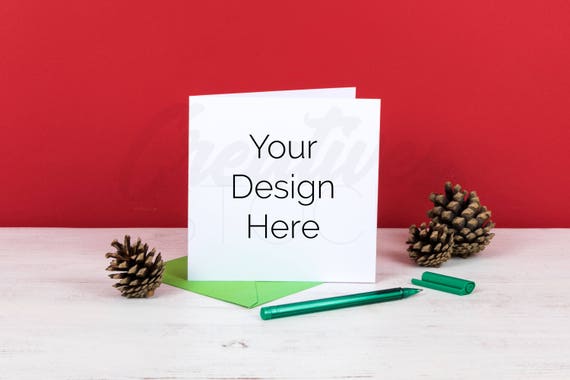 Square Christmas Card Card Mockup Styled Stock Christmas Card Square Christmas Card Card Mockup Styled Stock Christmas Card