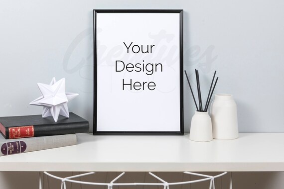 Frame Mockup A4 Mockup Styled Stock Photograph Monochrome Calligraphy