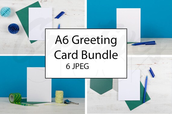 Boys Birthday Card Bundle 6 Blue Card Mockups Styled