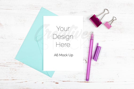 Birthday Card Mockup Styled Stock Photograph Stationery Mock Etsy