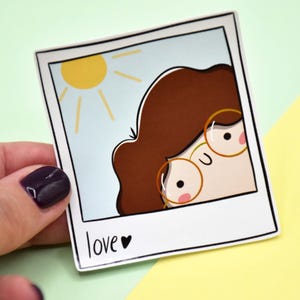 Adesivo polaroid foto istantanea kawaii - Carta lucida - Illustrazione originale, oggetti carini, vacanze, accessori per agenda, foglio