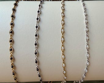 Oval Pearl Link Chain PVD Stainless Steel chain by the foot for Permanent Jewelry