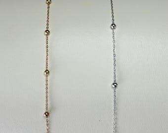 Satellite Bead Chain PVD Stainless Steel chain by the foot for Permanent Jewelry